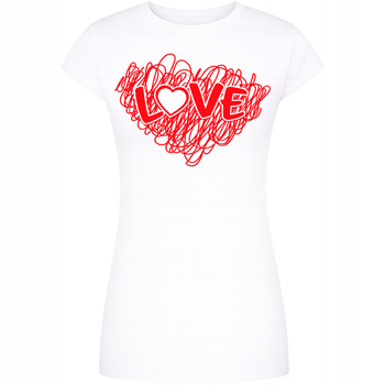 Koszulka Na Walentynki Nadruk LOVE Super Prezent Dla Drugiej Połówki