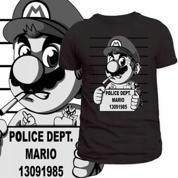 T-Shirt Męski Koszulka Nadruk Super Mario Bros Łobuz Gaming Prezent