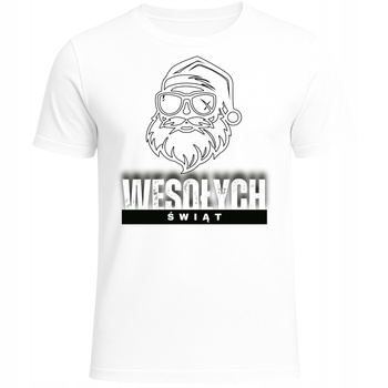 Koszulka Świąteczna z Nadrukiem Mikołaj Wesołych Świąt Super Prezent