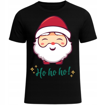 Koszulka Świąteczna z Nadrukiem Mikołaj Ho Ho Ho Zabawna Super Prezent