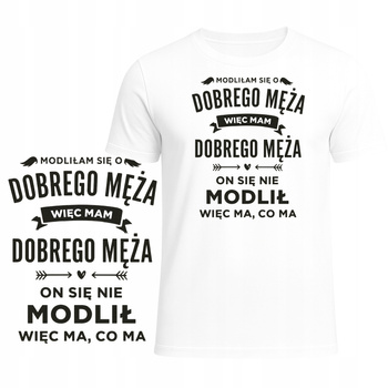 Koszulka dla Żony Super Śmieszny Nadruk Żona Mąż Zabawny HIT na Prezent