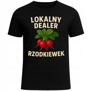 Koszulka Śmieszna z Nadrukiem Lokalny Dealer Rzodkiewek Super Prezent