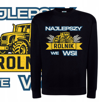 Bluza Unisex Dresowa Miękka Nadruk Najlepszy Rolnik Traktor Wieś Prezent