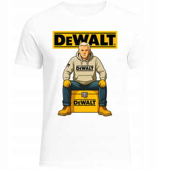 T-Shirt Męski Koszulka z Nadrukiem DEWALT Budowa Super HIT na Prezent
