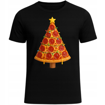 Koszulka Świąteczna Zabawna Pizza Choinka Super Prezent na Święta HIT