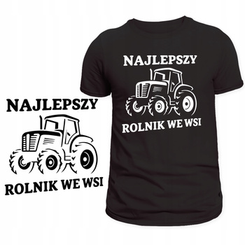 T-Shirt na Żniwa Męska Koszulka Nadruk Najlepszy Rolnik Lato Prezent
