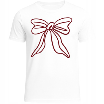 Koszulka Świąteczna Kokarda Nadruk Super Prezent na Boże Narodzenie