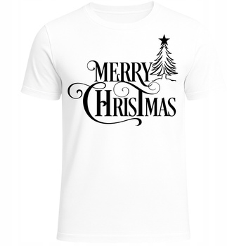Koszulka Świąteczna z Napisem Merry Christmas Stylowa Super na Prezent