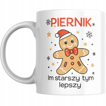 Kubek Na Święta Gwiazdkę Prezent na Mikołaja Mikołajki Zabawny Piernik