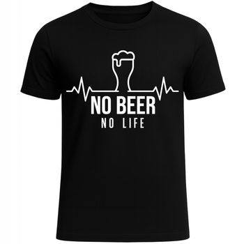 Koszulka z Nadrukiem No Beer No Life Humorystyczna Piwo Zabawny Prezent