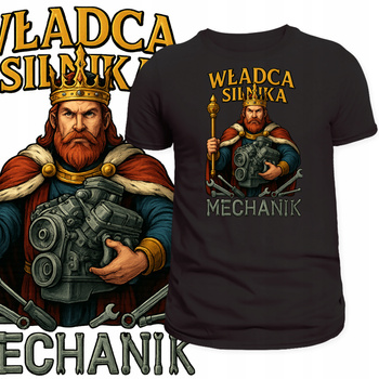 T-Shirt Męski Zabawny Nadruk dla Mechanika Mechanik Władca Silnika
