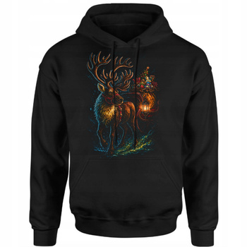 Bluza Świąteczna Męska Renifer Sanie Nadruk 3D Prezent Gwiazdka Bawełna