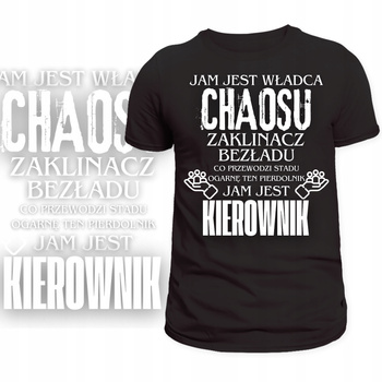T-Shirt Męski Koszulka Nadruk Śmieszny Tekst dla Kierownika HIT Prezent