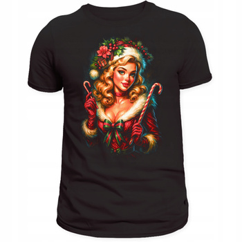 Koszulka Świąteczna Mikołajka Uroczy Nadruk 3D Prezent Święta Bawełna