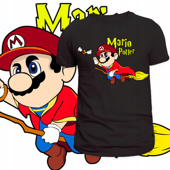 T-Shirt Męski Koszulka Nadruk Super Mario Bros Harry Potter Prezent