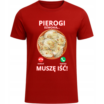 Koszulka Świąteczna Pierogi Dzwonią Muszę Iść Super HIT Zabawny Prezent