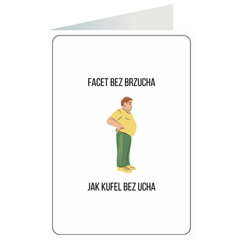 Kartka okolicznościowa - Facet bez brzucha