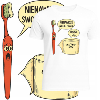 T-Shirt Męski Koszulka Nadruk dla Kolegi z Pracy Praca Śmieszne Prezent