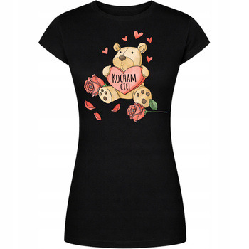 Koszulka Na Walentynki Nadruk Kocham Cię Miś z Serduszkiem HIT Prezent