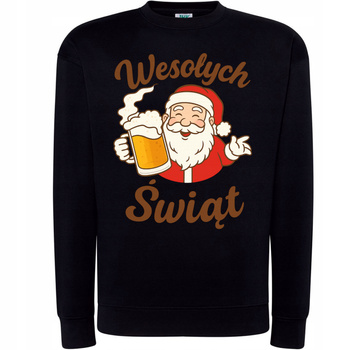 Bluza Świąteczna Wesołych Świąt Mikołaj z Piwem HIT Prezent Świąteczny