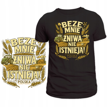 T-Shirt na Żniwa Męska Koszulka Nadruk Lato Gospodarstwo Rolnik Prezent