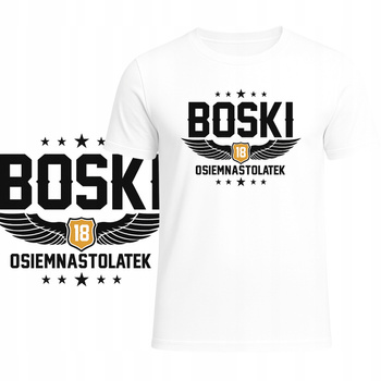 T-Shirt Męski Koszulka Nadruk 18 LAT Super Prezent Osiemnastka Urodziny