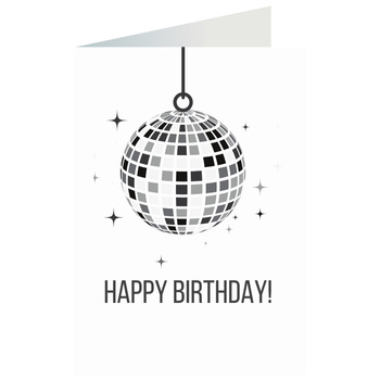 Kartka okolicznościowa - Kula disco, szara