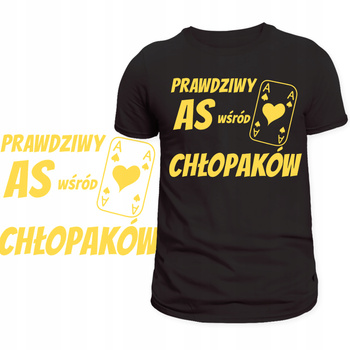 Koszulka Na Dzień Chłopaka z Nadrukiem Prawdziwy AS Idealna na Prezent