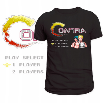 T-Shirt Męski Nadruk Koszulka Contra Gra Retro Geek Pegasus Prezent